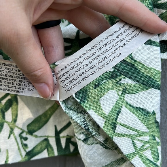 Massimo Dutti Linen Botanical Cropped Tee - Picture 8 of 13